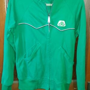 Green Zip-Up Jacket with Logo
